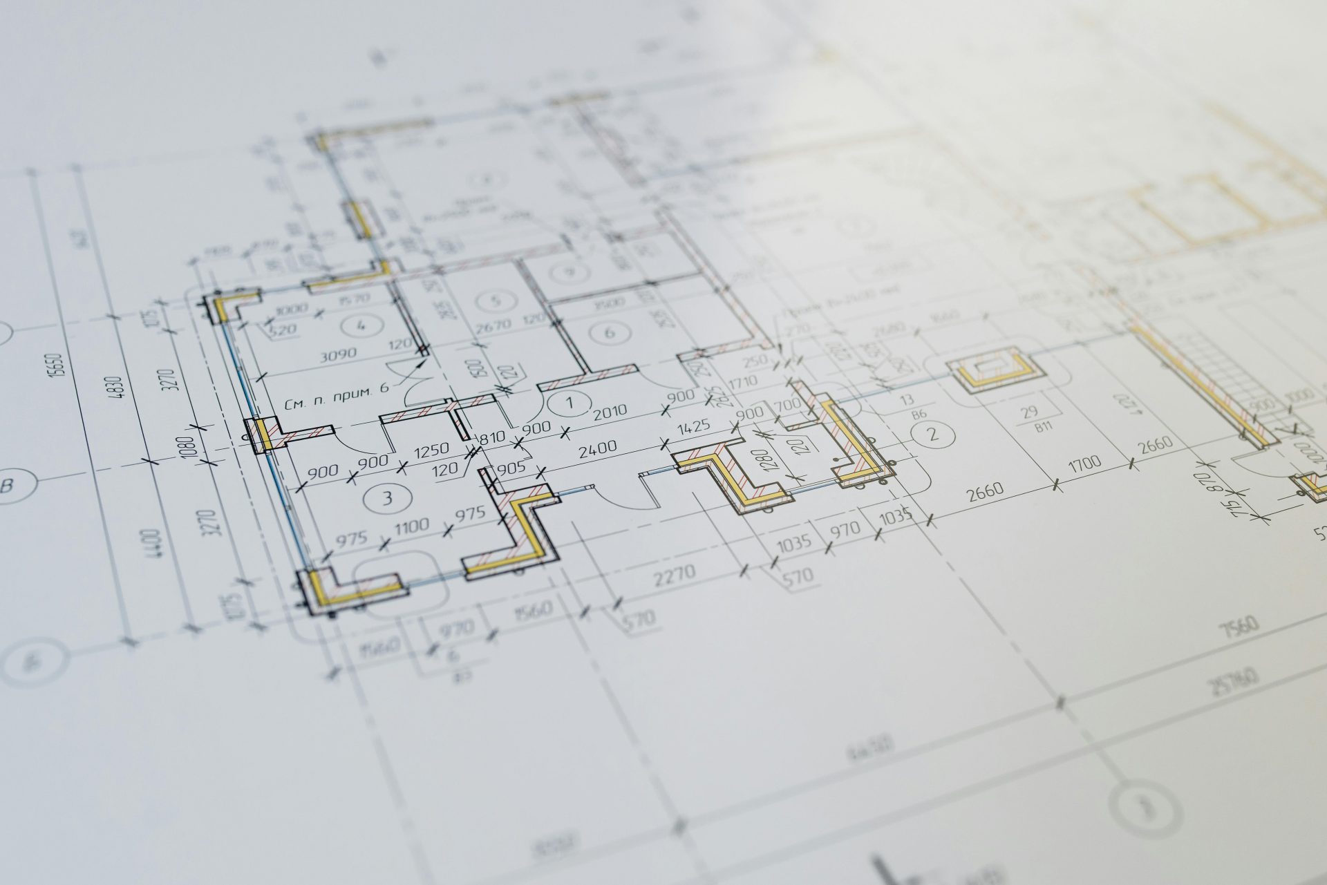 Gros plan haute résolution d'un plan d'étage architectural présentant les détails de conception.